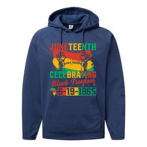 Celebrating Black Freedom 1865 Juneteenth African American Gift Performance Fleece Hoodie