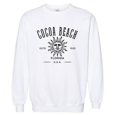 Cocoa Beach Florida Retro Souvenir Garment-Dyed Sweatshirt