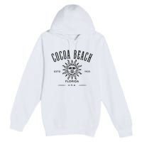 Cocoa Beach Florida Retro Souvenir Premium Pullover Hoodie