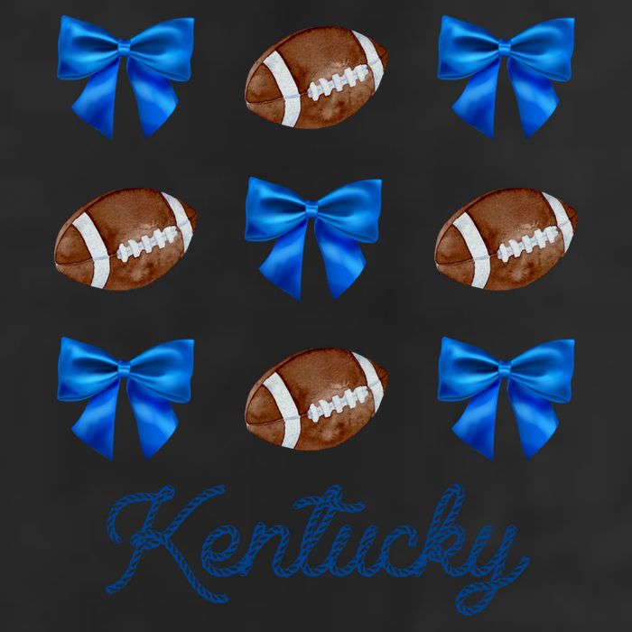 Coquette Bow Football Kentucky Lover 7 Panel Mesh Trucker Snapback Hat