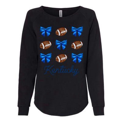 Coquette Bow Football Kentucky Lover Womens California Wash Sweatshirt