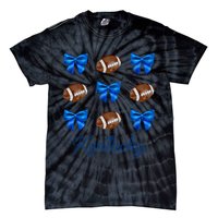 Coquette Bow Football Kentucky Lover Tie-Dye T-Shirt
