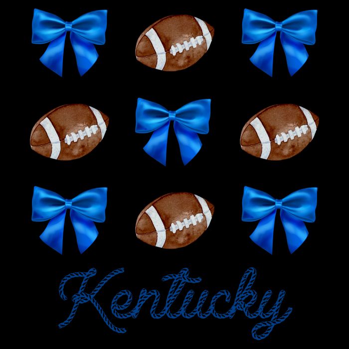 Coquette Bow Football Kentucky Lover Tie-Dye T-Shirt