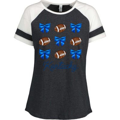 Coquette Bow Football Kentucky Lover Enza Ladies Jersey Colorblock Tee