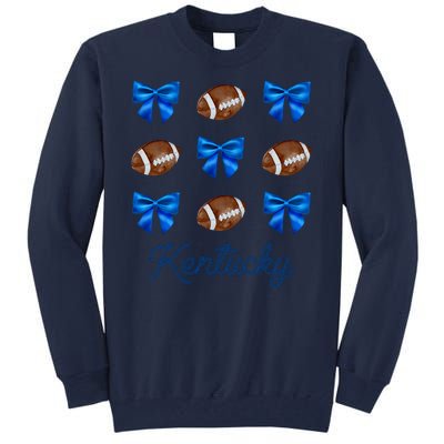 Coquette Bow Football Kentucky Lover Tall Sweatshirt