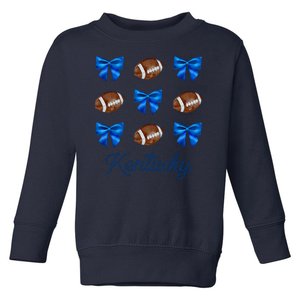 Coquette Bow Football Kentucky Lover Toddler Sweatshirt