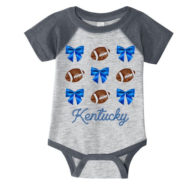 Coquette Bow Football Kentucky Lover Infant Baby Jersey Bodysuit