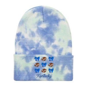 Coquette Bow Football Kentucky Lover Tie Dye 12in Knit Beanie