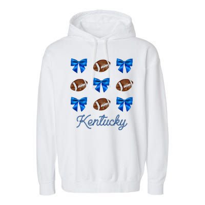 Coquette Bow Football Kentucky Lover Garment-Dyed Fleece Hoodie