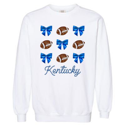 Coquette Bow Football Kentucky Lover Garment-Dyed Sweatshirt