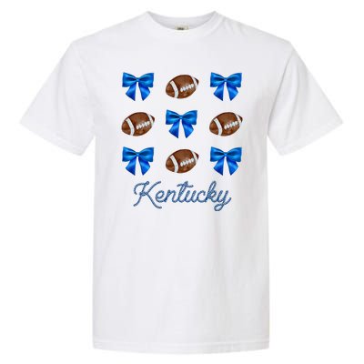 Coquette Bow Football Kentucky Lover Garment-Dyed Heavyweight T-Shirt