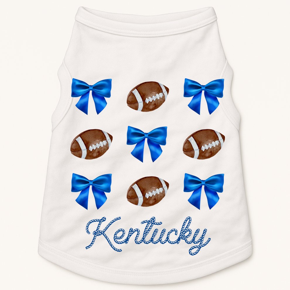 Coquette Bow Football Kentucky Lover Doggie Tank