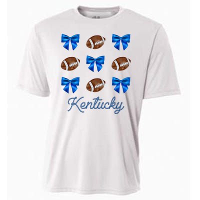 Coquette Bow Football Kentucky Lover Cooling Performance Crew T-Shirt