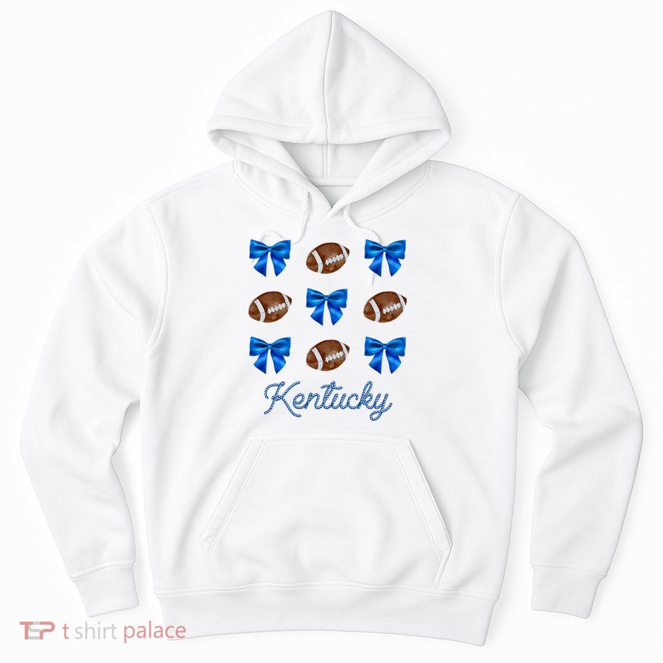Coquette Bow Football Kentucky Lover Hoodie