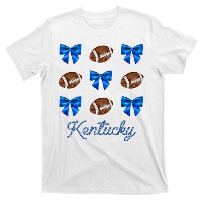 Coquette Bow Football Kentucky Lover T-Shirt