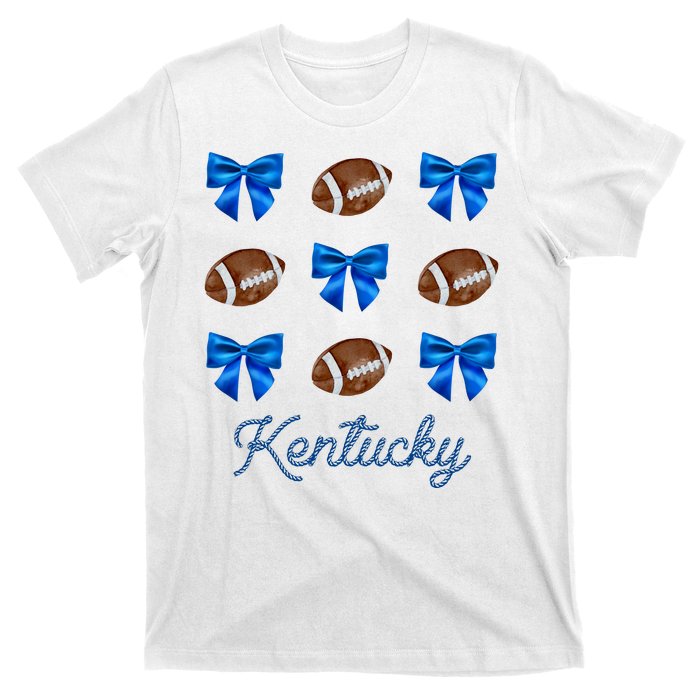 Coquette Bow Football Kentucky Lover T-Shirt