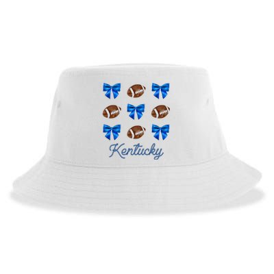 Coquette Bow Football Kentucky Lover Sustainable Bucket Hat