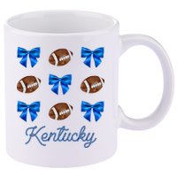 Coquette Bow Football Kentucky Lover 11oz C Handle Ceramic Mug