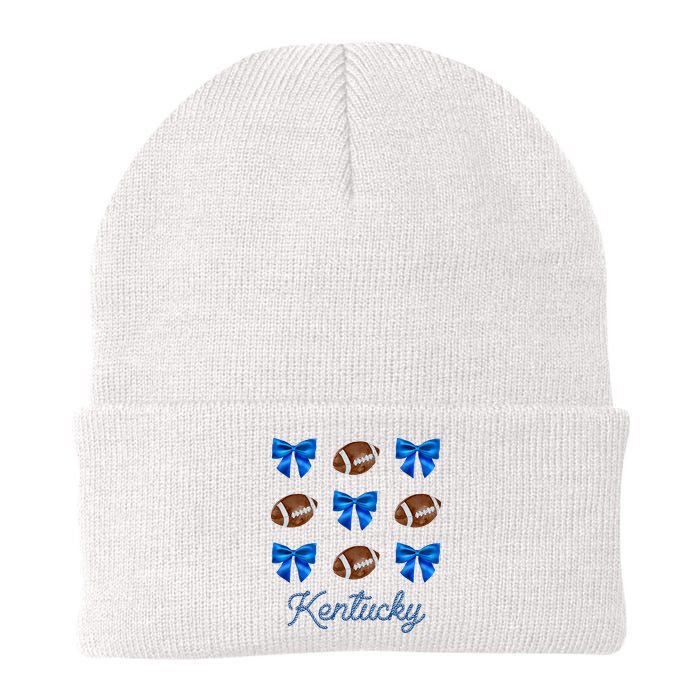 Coquette Bow Football Kentucky Lover Beanie