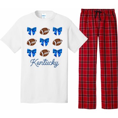 Coquette Bow Football Kentucky Lover Pajama Set