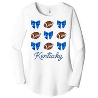 Coquette Bow Football Kentucky Lover Women's Perfect Tri Tunic Long Sleeve Shirt