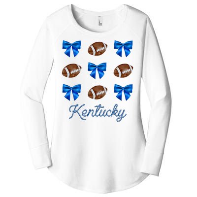 Coquette Bow Football Kentucky Lover Women's Perfect Tri Tunic Long Sleeve Shirt