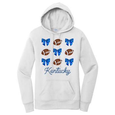 Coquette Bow Football Kentucky Lover Women's Pullover Hoodie