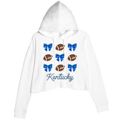 Coquette Bow Football Kentucky Lover Crop Fleece Hoodie