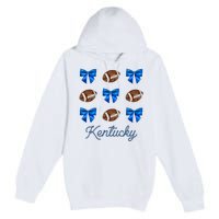 Coquette Bow Football Kentucky Lover Premium Pullover Hoodie