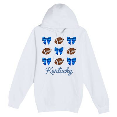 Coquette Bow Football Kentucky Lover Premium Pullover Hoodie