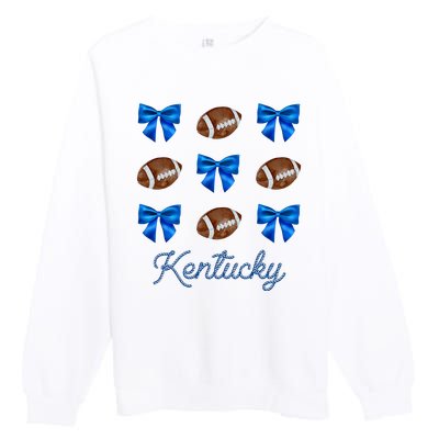 Coquette Bow Football Kentucky Lover Premium Crewneck Sweatshirt