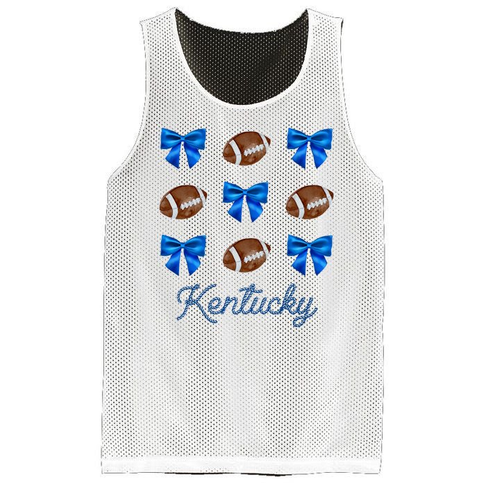 Coquette Bow Football Kentucky Lover Mesh Reversible Basketball Jersey Tank