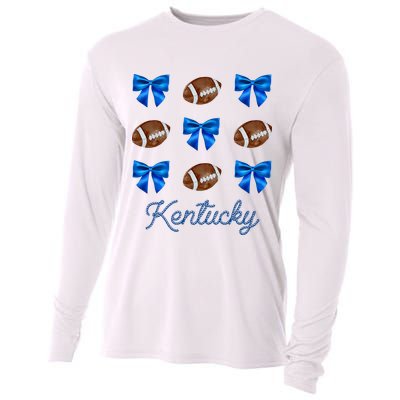 Coquette Bow Football Kentucky Lover Cooling Performance Long Sleeve Crew