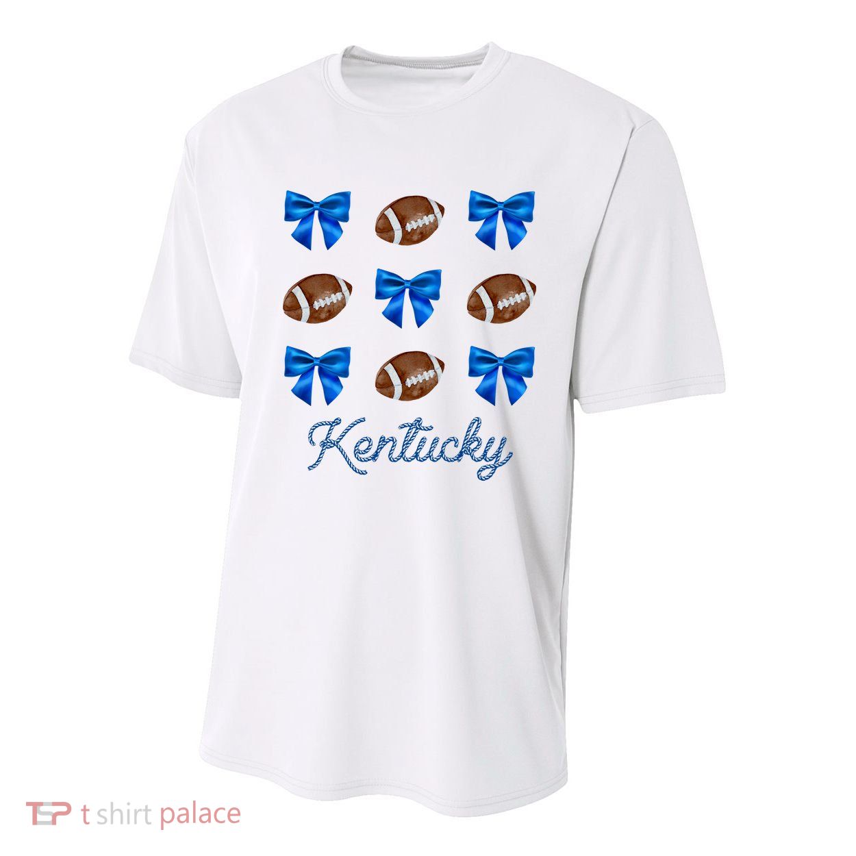 Coquette Bow Football Kentucky Lover Youth Performance Sprint T-Shirt