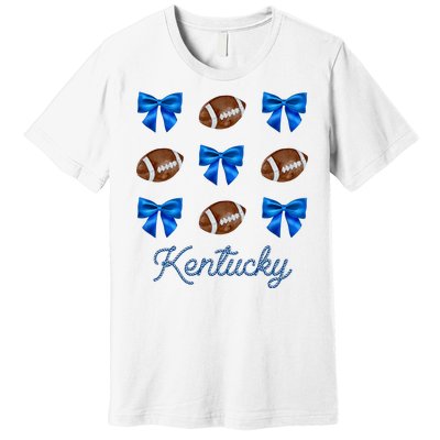 Coquette Bow Football Kentucky Lover Premium T-Shirt