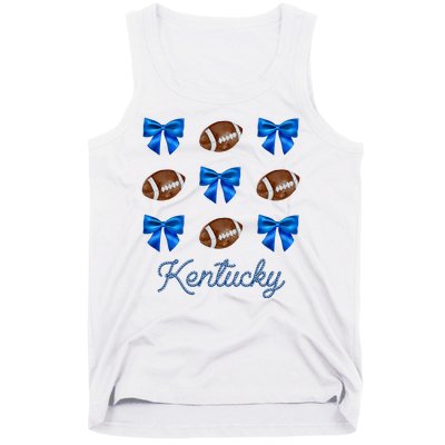 Coquette Bow Football Kentucky Lover Tank Top