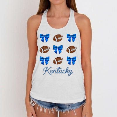 Coquette Bow Football Kentucky Lover Women's Knotted Racerback Tank