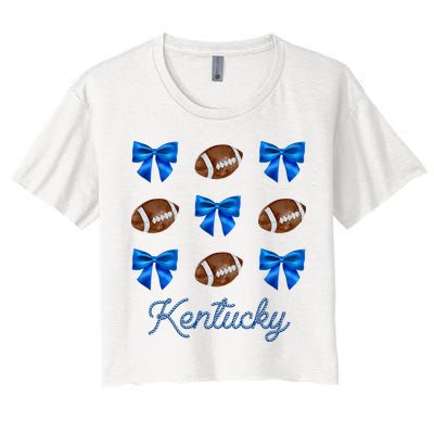 Coquette Bow Football Kentucky Lover Crop Top