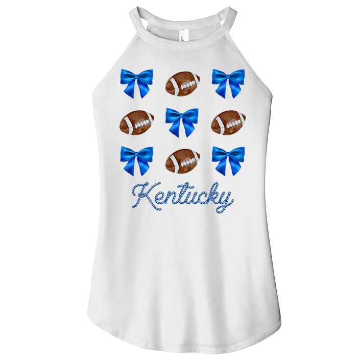 Coquette Bow Football Kentucky Lover Women's Perfect Tri Rocker Tank