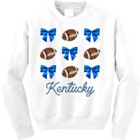 Coquette Bow Football Kentucky Lover Kids Sweatshirt