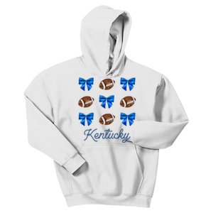 Coquette Bow Football Kentucky Lover Kids Hoodie