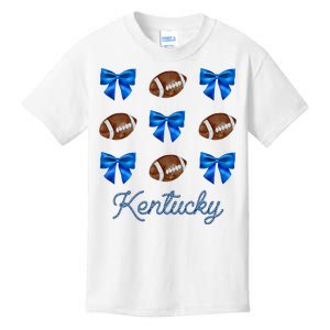 Coquette Bow Football Kentucky Lover Kids T-Shirt