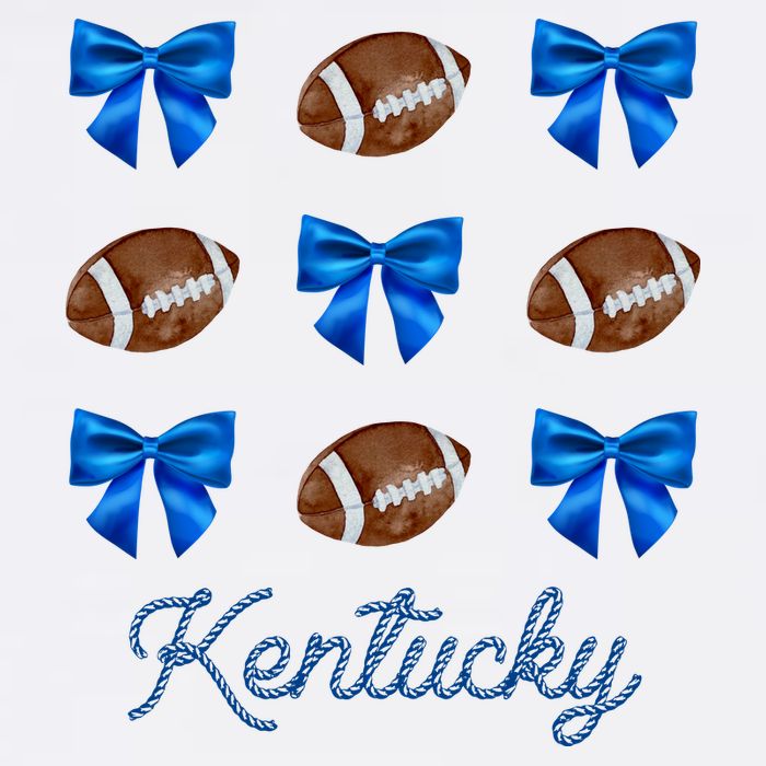Coquette Bow Football Kentucky Lover Full Zip Hoodie