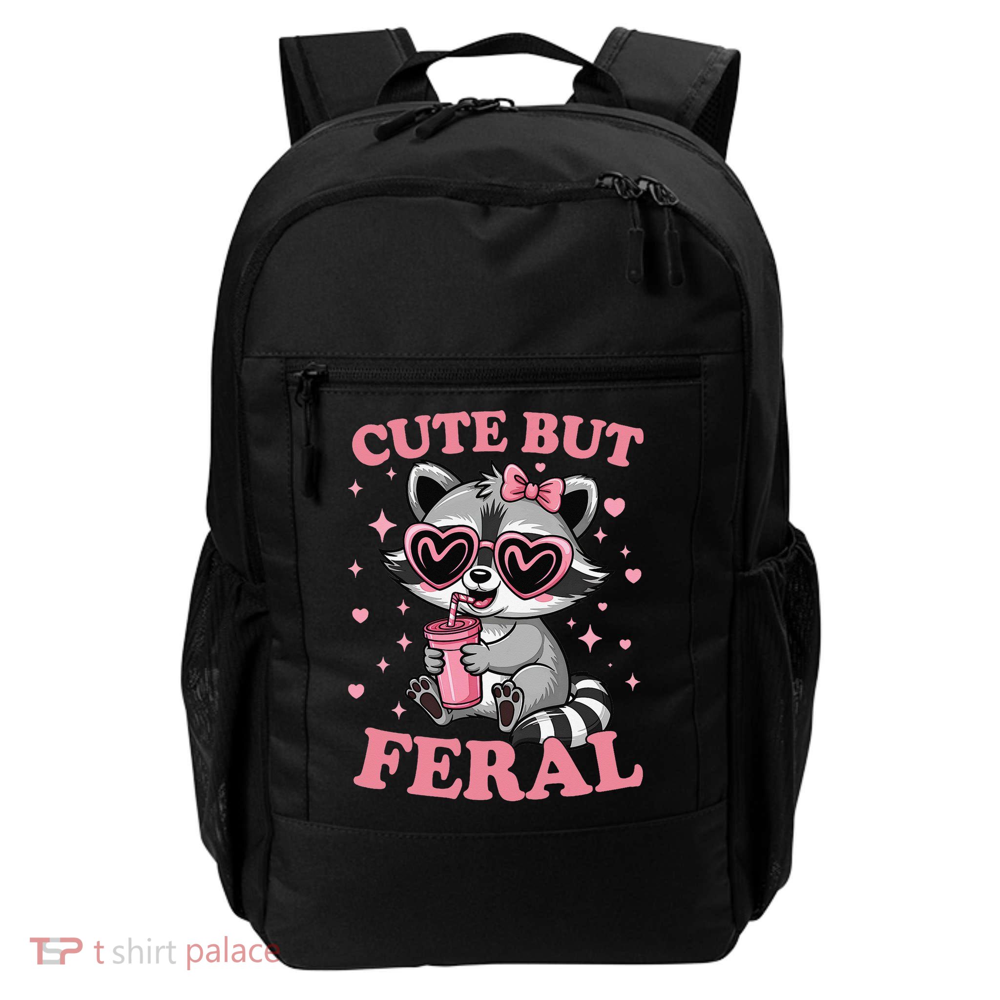 Cute But Feral Funny Racoon With Glasses Gift Backpack