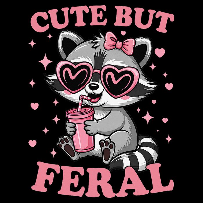 Cute But Feral Funny Racoon With Glasses Gift Sustainable Bucket Hat