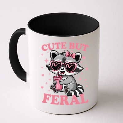 Cute But Feral Funny Racoon With Glasses Gift Mug
