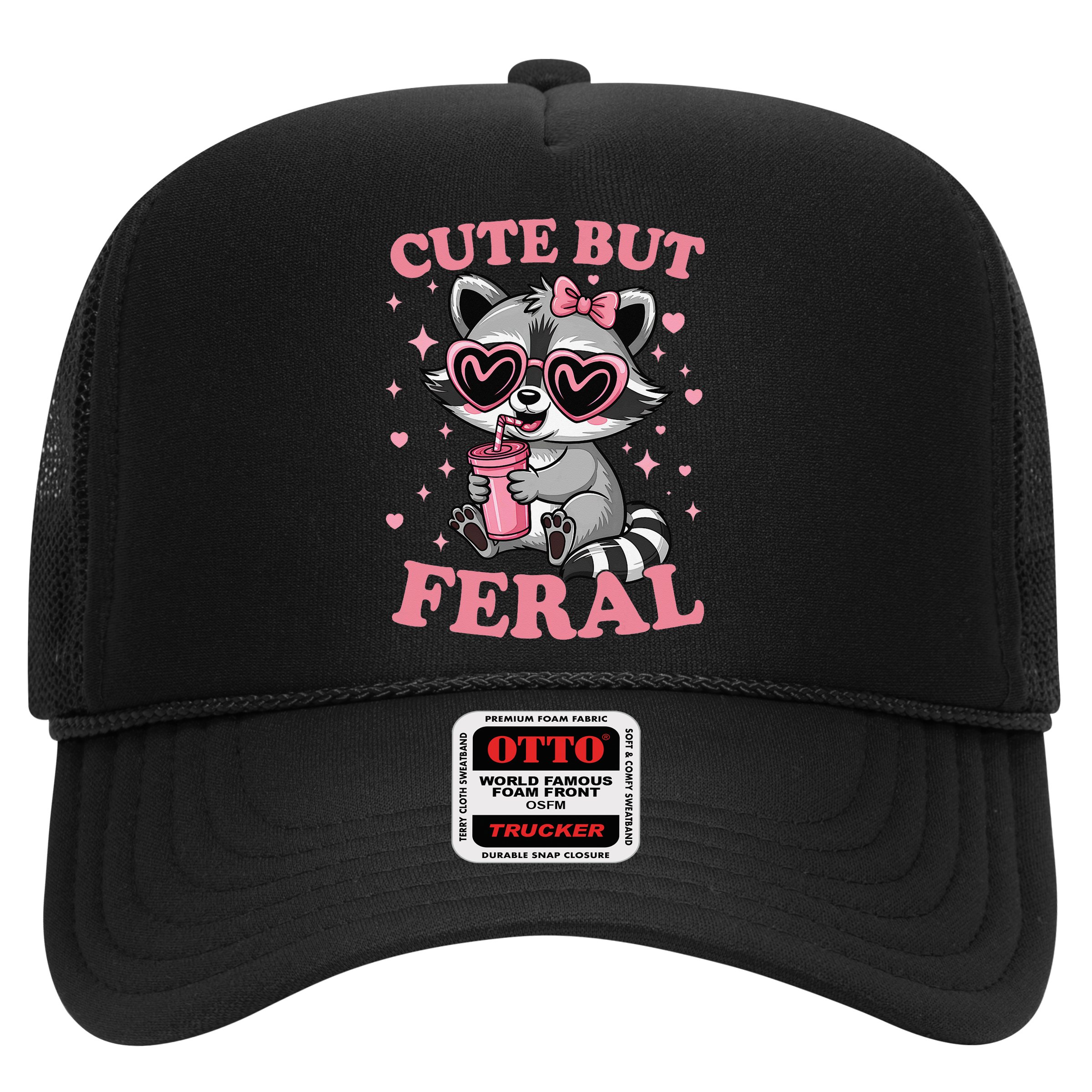 Cute But Feral Funny Racoon With Glasses Gift Hat