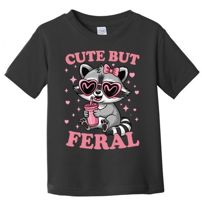 Cute But Feral Funny Racoon With Glasses Gift Toddler T-Shirt
