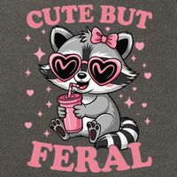 Cute But Feral Funny Racoon With Glasses Gift Cotton Canvas Backpack