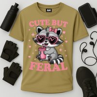 Cute But Feral Funny Racoon With Glasses Gift Cooling Performance Crew T-Shirt